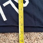 Hollister Dark Blue Graphic Cropped Hoodie Women’s Casual Logo Sweatshirt Medium Photo 6