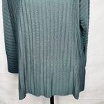 Eileen Fisher  Tencel Lyocell Sweater Top M Slate Green Ribbed Long Sleeve Photo 2