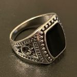 S925 silver natural obsidian ring size 9 Photo 1