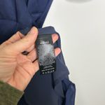 Aritzia Wilfred Lune classy navy blue satin puff sleeve wrap dress Photo 4