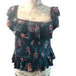 B 0G Collective XXL Green Floral Elastic Crop Top Pink Photo 2