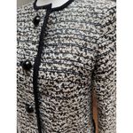 Nanette Lepore  Tweed Coat Womens 2 Cream Black Designer Classic Parisian Chic Photo 6