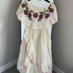Patrons of Peace  Cream Dress with Colorful Embroidery Photo 4