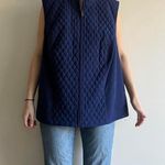 JM Collection Dark Blue Vest Quilted Plus Size Photo 0