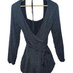 Abercrombie & Fitch  Black White Polka Dot V-Neck Long Sleeve Wrap Romper Size S Photo 0