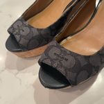 Coach signature print sling back wedge sandals Photo 5
