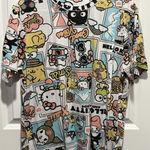 Sanrio Hello Kitty and Friends All Over Print Medium T Shirt White Multi Color Medium Photo 0