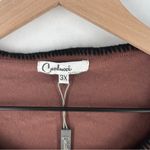 Carducci Mocha Brown Floral Embroidered Rhinestone Button Front Cardigan NWT‎ 3X Photo 1