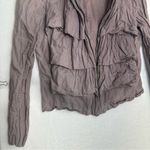 Loft Gray Utility Jacket with Ruffled Tiers Photo 2