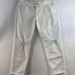 Old Navy  Sz 12 Jeans Mid Rise Boyfriend Skinny Pacific White Stretch Distressed Photo 0