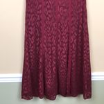 Adrianna Papell  Women’s Textured Pattern Net Bust Burgundy Tank A-Line Dress Photo 2