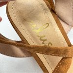 Lulus Tan Faux Leather Ankle Lace Up Chunky Heels Womens 7 Dressy Shoes Classic Photo 4