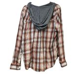 Mudd  Plaid Print Hooded Casual Flannel Button Up Shirt Junior’s Size XXL Photo 4
