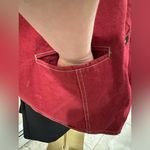 D & Co Red Denim Floral Print 3 Button Jacket. 2 Small Front Pockets Sz 3X. Photo 3