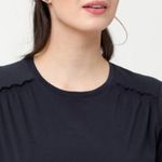 Rebecca Taylor Navy Short Sleeve Crewneck Tee Photo 2