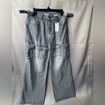 Forever 21  Premium Wide-Leg Cargo Jeans-Relaxed Fit Straight leg, size 28 New!! Photo 3