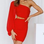 Hello Molly  One-Shoulder Dress Red Photo 0