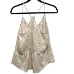 Rebecca Taylor OFF-WHITE CREAM SILVER METALLIC THREAD RACERBACK HALTER TANK TOP Photo 2