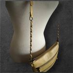 Elliott Lucca Pebbled Leather Buttery mustard color Crossbody Handbag. Yellow Photo 3