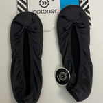 Isotoner  Slippers Flat Slip Resistant Stretch Padded Bow Satin Black Medium Photo 0