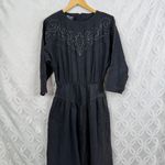 PG Collections Western Style Black Denim Dress with White Embroidery Size 10 Photo 10