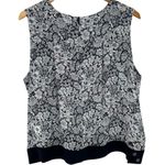 NWT AMS PURE Collection Navy Blue and White Floral Chiffon Top Size 14 Photo 3