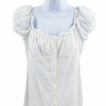 Anthropologie O.P.T White Embroidered Short Sleeve Mini Dress L Photo 3