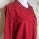 Rebecca Malone  Black Red Geometric Blouse Sz Medium Photo 9
