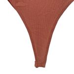 Olivaceous  Sheer Metallic Mauve Long Sleeve Bodysuit Photo 3