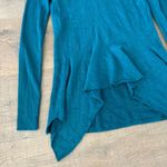 Derek Lam  blue long sleeve draped peplum sweater pullover Photo 3