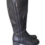 Vera Wang  Evan Black Leather Zipper Riding Moto Boots size 7 Photo 0