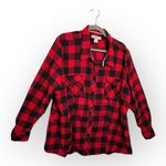 Natural Reflections Red Buffalo Plaid Flannel Shirt Cabincore Casual 3X Photo 1