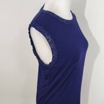 Michael Lauren  Blue Knit Tank with Shimmer Accents NWT Size Medium Indigo Top Photo 2
