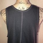 Free People We the Free Distressed Navy Tank Top with Stars & Raw Edge Sz Large Photo 6