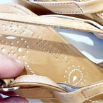 Hispanitas Tan Leather Mary Janes Women’s Size 38 EU Floral Cutout Embroidered Photo 7