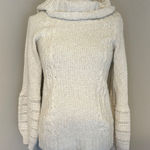 Anthropologie  Sleeping on Snow Cowl Bell Sleeve‎ Cream Cable Knit Sweater Small Photo 0