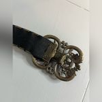 Kelli Kouri Goldtone Metal Plate Stretch Belt Crystal Flower Rhinestone Buckle Tan Photo 8