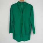 ADAY Something Borrowed Shirt Womens XS Emerald Green Minimalist Travel Chic Photo 3