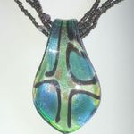 Metallic Seed Bead Beaded Multi Strand Glass Pendant Boho Necklace Photo 3