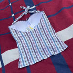 Jessica Simpson  white swimsuit top w/ tassels 
Women’s M medium 
NWT Photo 1