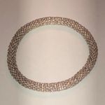 Elegant Gold Tone Seed Bead Beaded Roll On Bracelet Photo 1