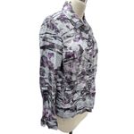 Chico's  100% Linen Shirt-jack Metallic Silver/Purple Sz 1 S/M NWOT Photo 1
