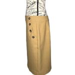 Loft (8) Button Pockets Detail A-Line Straight Skirt Back Slit Zipper Closure Photo 1