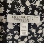 London Style  Collection Black White Floral Dress 12P NWT Petite Photo 7