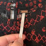 Free People  womens XS red black flowers in her hair blouse long sleeve floral Photo 3