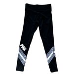 Victoria's Secret PINK Yoga White Logo Graphic Black Leggings Size Large Photo 1