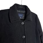 Lands' End  Wool Blend Button Front Long Sleeve Lined Peacoat Size 10 Black Coat Photo 2