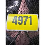 C Graffitti Sequin Cold Shoulder Black Tunic Dress XL V Neck Dolman Sleeve Photo 8