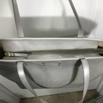 Kate Spade  NY Silver Metallic Perforated PVC Metro Harmony Tote Bag Handbag EUC Photo 6