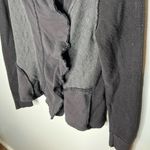 Free People  Black Lace Hooded Ruffle Jacket Snap Button Women's Size Extra Small Photo 8